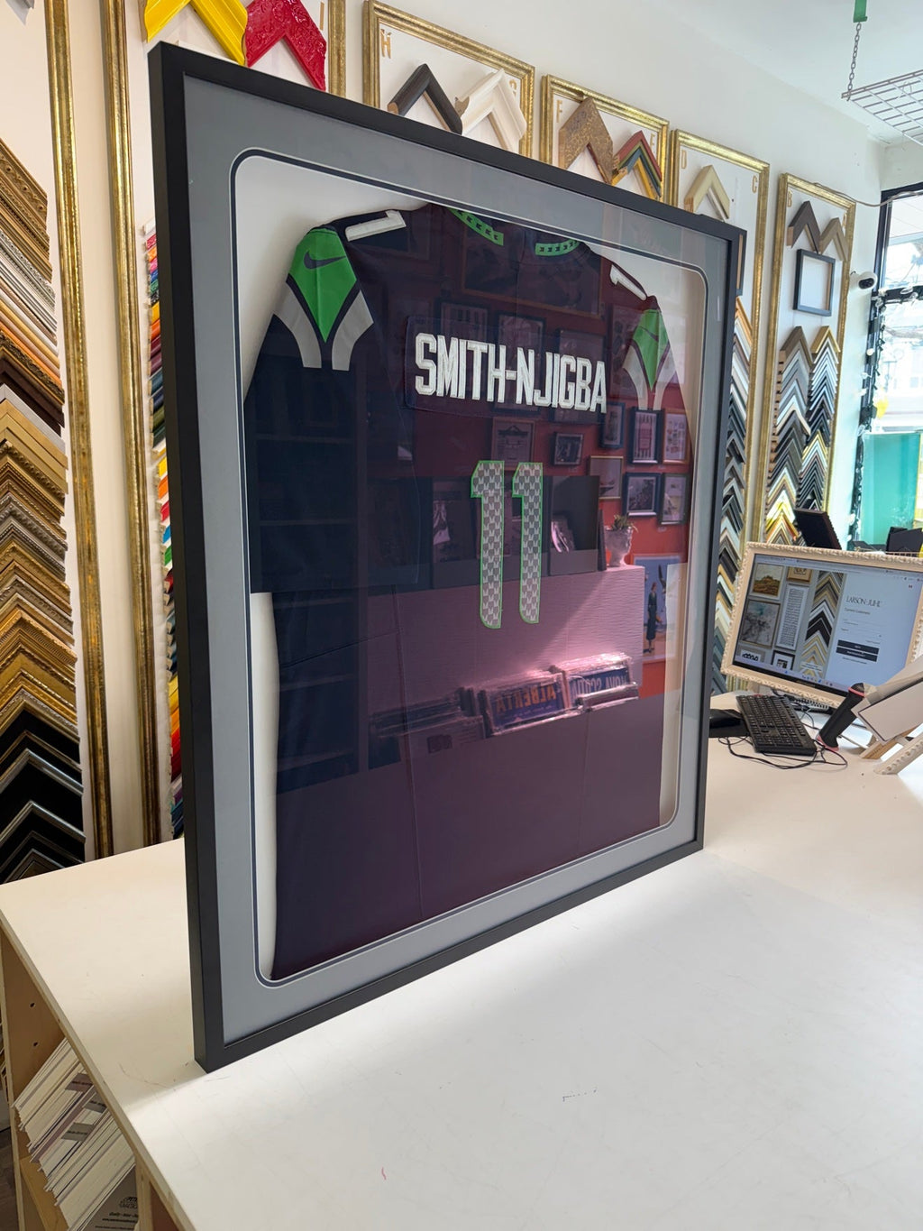 All Star Package framed jersey, angled view