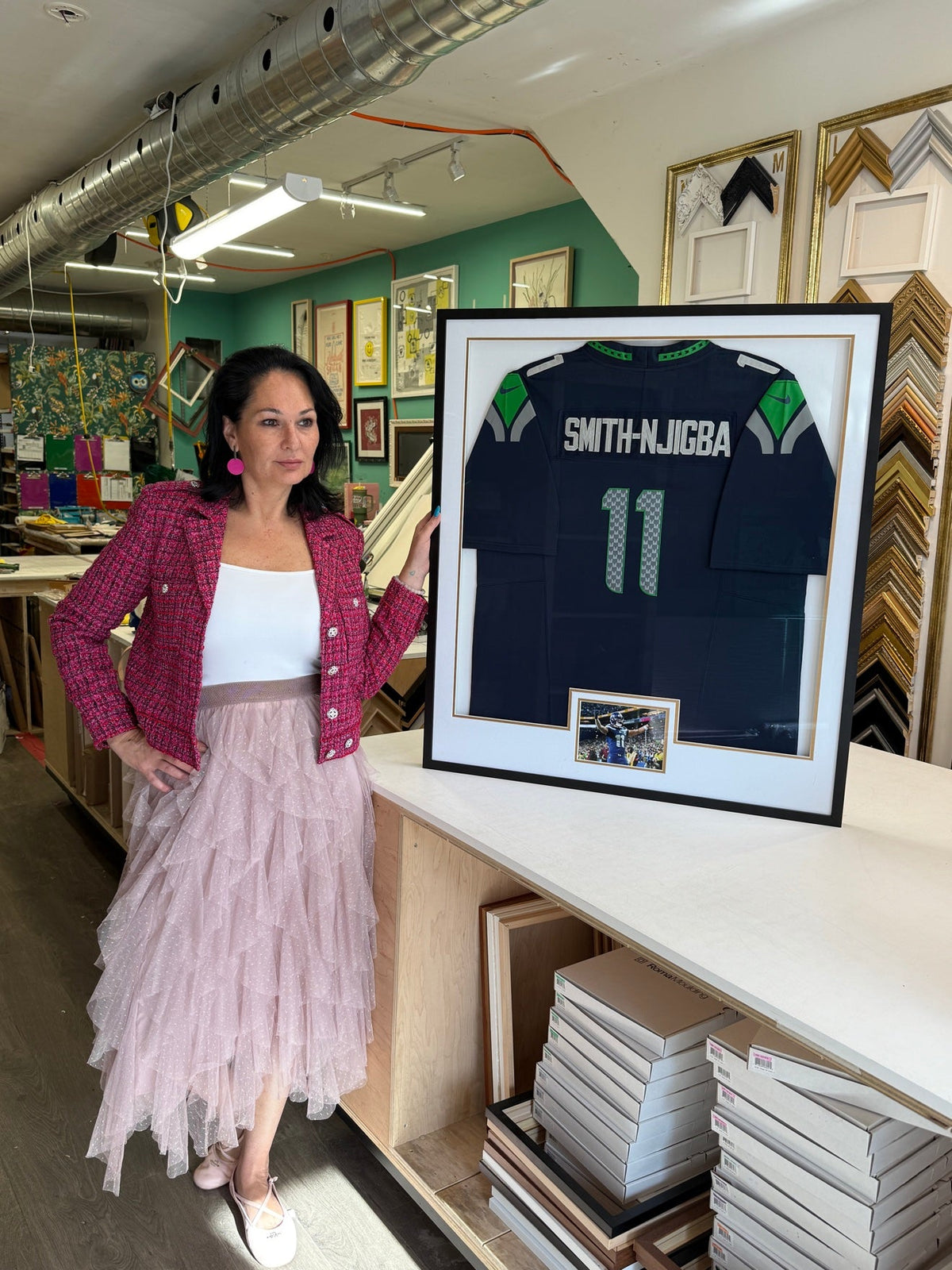 Tamar with a Legacy Package framed jersey